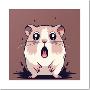 Scared Hamster Meme, funny tshirt, gift present ideas Posters and Art